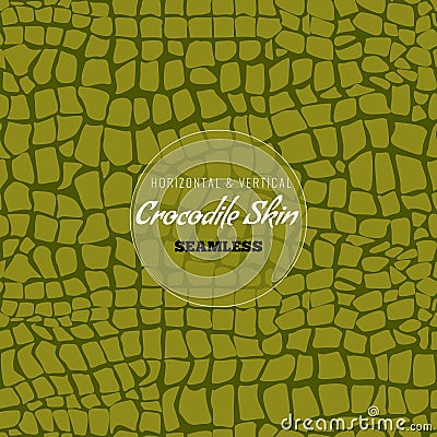 Reptile Alligator skin seamless pattern. Crocodile skin texture for textile design. Vector illustration. Vector Illustration