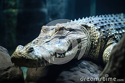 reptile crocodile underwater generative ai Stock Photo