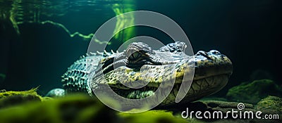 reptile crocodile underwater generative ai Stock Photo