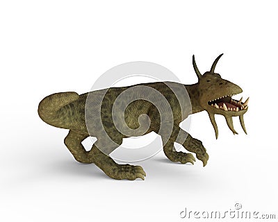 Gnarcher, the Fantasy Monster, 3D Illustration Stock Photo