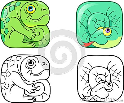 Reptile set of images Vector Illustration