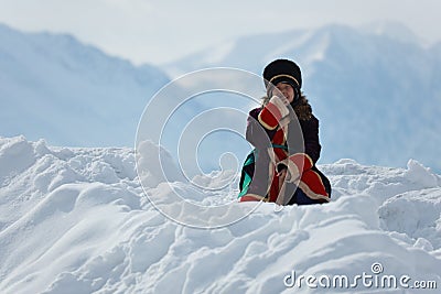 republic Altay people celibrate new year FEB 24-2020 in traditionally reindeer herders camp on the background near Russia Editorial Stock Photo