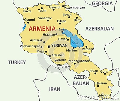 Republic of Armenia - map - vector Vector Illustration