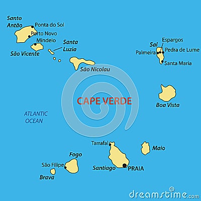 Republic of Cabo Verde - vector map Vector Illustration