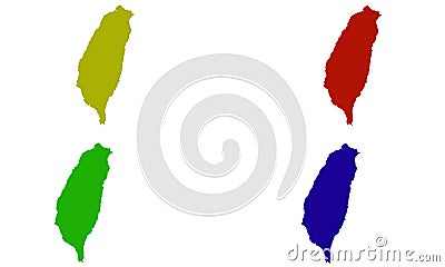 Republic of China map silhouette in asia Stock Photo