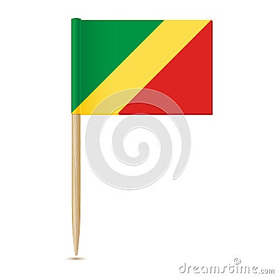 Republic of the Congo flag. Flag toothpick on white background 1 Vector Illustration