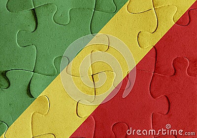 Republic of Congo flag puzzle Stock Photo