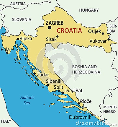 Republic of Croatia - vector map Vector Illustration