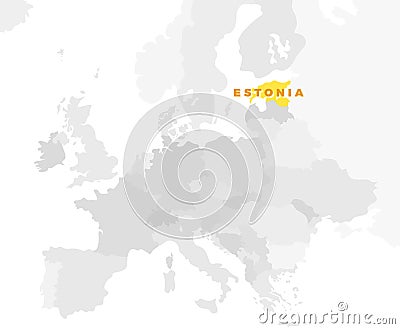 Republic of Estonia Location Map Vector Illustration