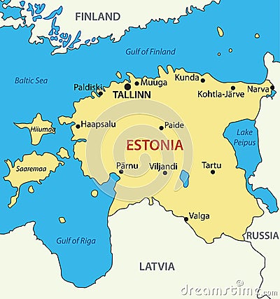 Republic of Estonia - vector map Vector Illustration