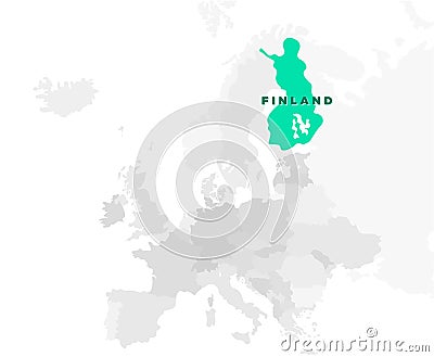 Republic of Finland Location Map Stock Photo
