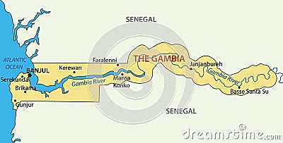 Republic of the Gambia - vector map Vector Illustration