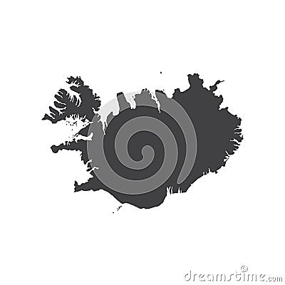 Republic of Iceland map silhouette Vector Illustration