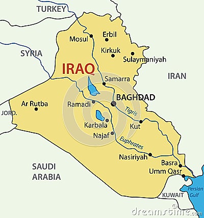 Republic of Iraq - vector map Vector Illustration