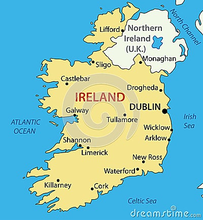 Republic of Ireland - map - vector Vector Illustration