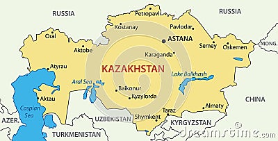 Republic of Kazakhstan - vector map Vector Illustration