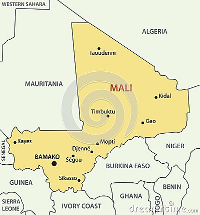 Republic of Mali - vector map Vector Illustration