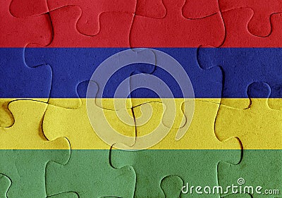 Republic of Mauritius flag puzzle Stock Photo