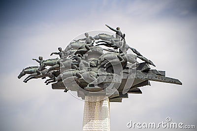Republic Monument in Gundogdu Square. Izmir, Turkey - July 1, 2023 Editorial Stock Photo