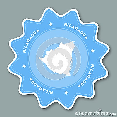 Republic of Nicaragua map sticker in trendy. Vector Illustration