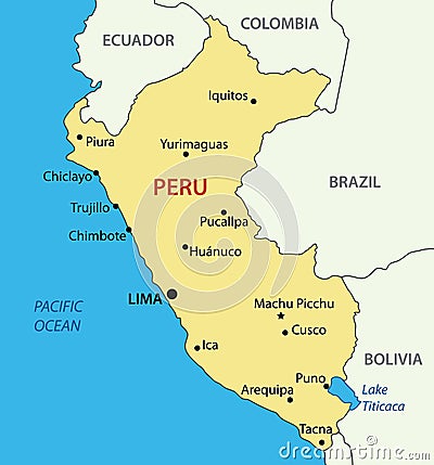 Republic of Peru - vector map of country Vector Illustration