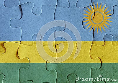 Republic of Rwanda flag puzzle Stock Photo