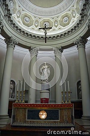 Inside of the Basilica di San Marino Catholic church. Editorial Stock Photo