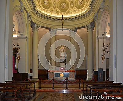 Inside of the Basilica di San Marino Catholic church. Editorial Stock Photo