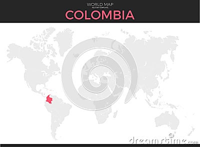 Colombia Location Map Vector Illustration