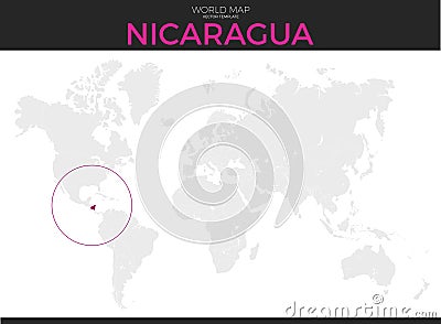 Nicaragua Location Map Vector Illustration