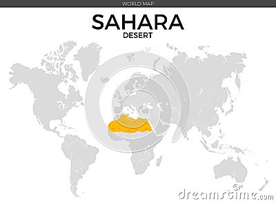 Sahara desert Location Map Vector Illustration