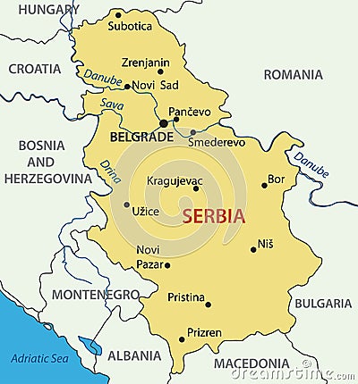 Republic of Serbia - map - vector Vector Illustration