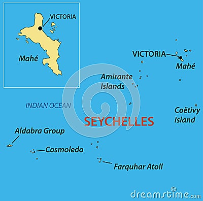 Republic of Seychelles - vector map Vector Illustration