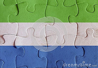 Republic of Sierra Leone flag puzzle Stock Photo