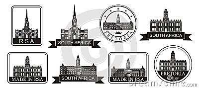 Republic of South Africa set. Isolated Republic of South Africa on white background Vector Illustration