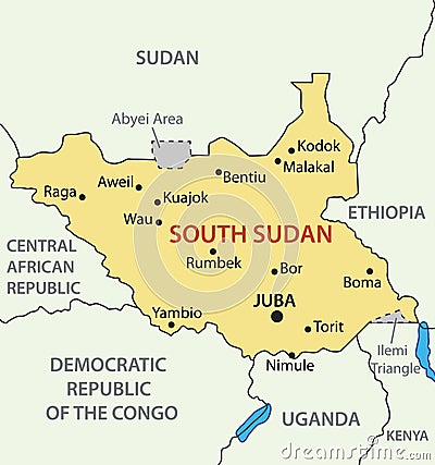 Republic of South Sudan - map - vector Vector Illustration