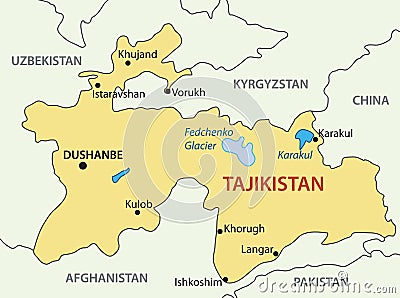 Republic of Tajikistan - vector map Vector Illustration