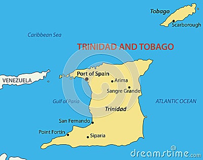 Republic of Trinidad and Tobago - vector map Vector Illustration