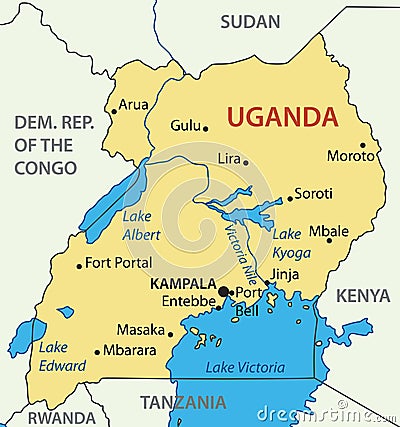 Republic of Uganda - map - vector Vector Illustration