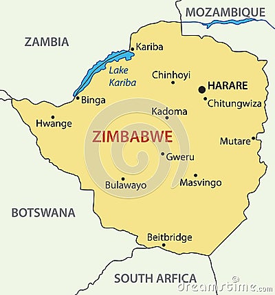 Republic of Zimbabwe - vector map Vector Illustration