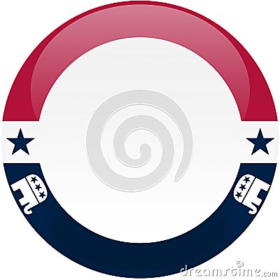 Republican Button with Small Logos Editorial Stock Photo