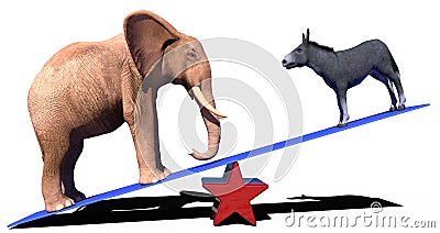 Republican democrat election political scale Editorial Stock Photo