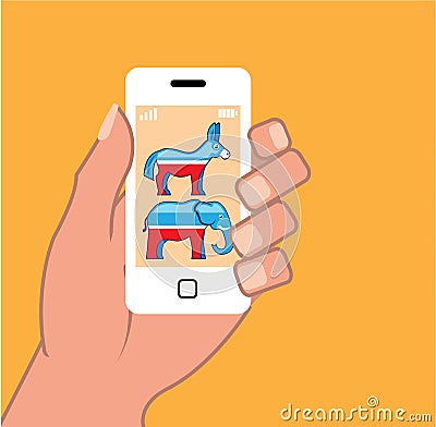 Republican Democrat Smartphone Vector Vector Illustration