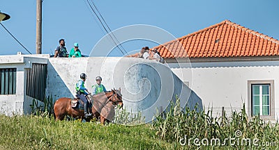 Republican National Guard GNR on horseback in Portugal Editorial Stock Photo