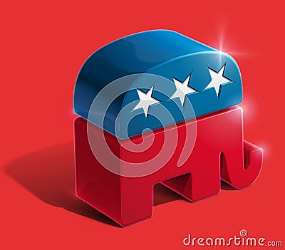 Republican Party 3D Sighn Vector Illustration