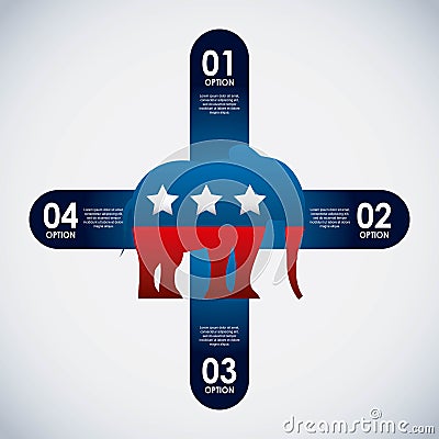 Republican party elephant usa icon Vector Illustration