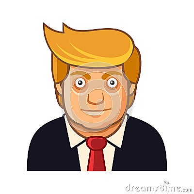 Republican President Cartoon Style Icon on White Background. Vector Vector Illustration