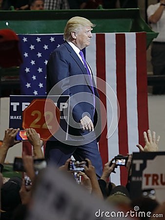 Republican presidential candidate Donald Trump campaign rally at the South Point Arena & Casino in Las Vegas Editorial Stock Photo