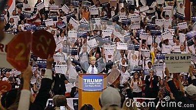 Republican presidential candidate Donald Trump campaign rally at the South Point Arena & Casino in Las Vegas Editorial Stock Photo