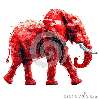 Republican red elephant isolated on white transparent, USA presidential election political party mascot Stock Photo